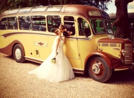 Vintage wedding bus for hire in Winchester